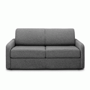 Canapé convertible express Spring 140cm - Matelas ressorts 20cm - Tissu tweed gris graphite - Fabrication italienne_1