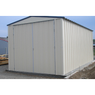 Garages métalliques fermés avec toit plat 2 pentes 18% - Série R - Sur mesure_1