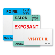 Badge cartonné imprimé au logo de la société - Accueil visiteurs pour séminaires et salons - Personnalisable avec imprimantes ZEBRA, TSC_1