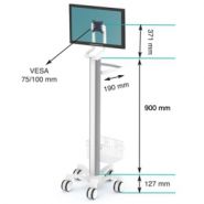 Chariot médical eCart LD 4 - Pré-configuration pour écran - ErgonoFlex - 25 kg_1