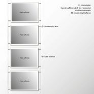 Kit 1 colonne - 4 portes-affiches LED A4 horizontal - Mister Enseignes - Plexi transparent 2 mm_1