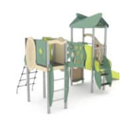 Structure multi-activités métallique Organik - LD1OR2021 - Ludoparc - inox, planchers 95 à 130 cm, 2 tours_1