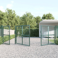 Vidaxl portal de jardin maille vert 400x175 cm acier galvanisé 154537_1