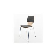 109 Classic - Chaises empilables en bois et acier, garnitures tapissées - Meubles Gaille SA_1