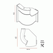 Banque d'accueil compacte WAVE avec accès PMR - MDD - Droite, Avocat mat_2