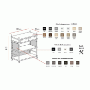 Bibliothèque mobile Esmou - Mobel Linea. - Acacia clair et blanc_1