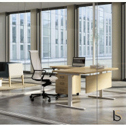 Bureau d'angle électrique réglable en hauteur - Quadrifoglio - Non, Non, 160, Hêtre_0