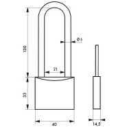 Cadenas à clé Type 1 - 40 mm anse haute - Corps laiton monobloc - Marque Thirard - Garantie 10 ans_1