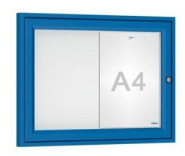 Vitrine extérieure Tradition peinte - simple face - de 2 à 18 A4 - Plexichocs 4 mm - porte battante réversible ou double battant - serrure de sécurité_1