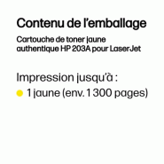 Cartouche de toner jaune authentique HP 203A pour LaserJet_1