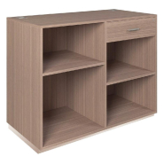 Comptoir Vertigo T03 MDF naturel et noyer avec tiroir 120x60x93cm_1
