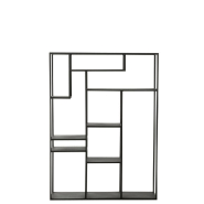 Étagère planches inégales Makoa - métal noir - design contemporain - L110 x H151 x P25 cm_1