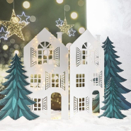 Maisons en paravent pliable blanches 166,5x160 cm_1