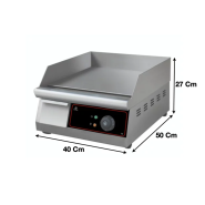 Plaque à snacker électrique L400 - CUISTANCE - GR400 - Surface lisse en chrome - Température réglable - Bac de récupération de graisse_1