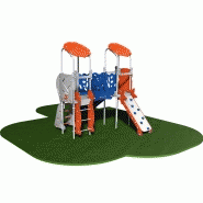 Structure de jeux inox 2 tours - gamme Primo Spacio PRS2121 - âge minimum 2 ans, capacité 15 enfants_1