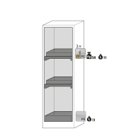 Armoire de sécurité Q-PEGASUS-90 - Modèle Q90.195.060.WDACR - Réf 30075-050-33439 - Type 90 avec portes battantes et testée NF EN 14470-1_1