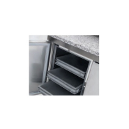 Meuble à pizza 2 portes 400x600 avec kit réfrigéré - MR80-150P/EI150-1/3 - Dessus granit et dosseret inox_2