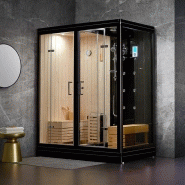 SAUNA DOUCHE HAMMAM BOREAL® SH180-G BLACK GAUCHE_1