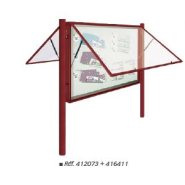 Vitrine d'extérieur au design original avec coins arrondis en aluminium injecté - VITRINE 2000 - Épaisseur 75 mm - Affichage simple ou double face_1