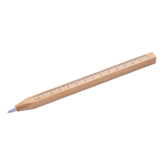Stylo à bille en bois - corps carré avec règle intégrée de 14 cm - encre noire_1