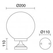 Borne classique Globi IP43 E27 42W blanc - hauteur totale 310 mm - design résidentiel en aluminium_1