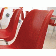 Chaise de collectivité Akar - plastique, structure en acier chromé, rouge ou bleu_1