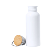 Bouteille en acier inoxydable 750 ml - impression sublimation avec couvercle en bambou_1