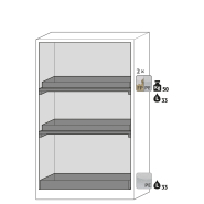 Armoire de sécurité Q-PEGASUS-90 - Modèle Q90.195.120.WDAC - Réf 30002-048-30737 - Type 90/30 - Stockage substances inflammables - Norme NF EN 14470-1_1