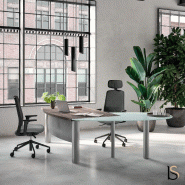 Bureau de direction X time Next avec retour convivialité en verre - Quadrifoglio - Orme, Gauche, 259_0