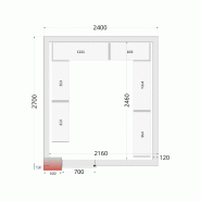 Chambre froide négative CRNF2427 Blanc 2400 x 2700 x 2200 mm TEFCOLD_1