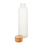 Gourde en verre givré - bouchon en bambou - 500 ml - blanc givré_1