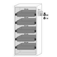 Armoire de sécurité S-CLASSIC-90 modèle S90.196.090.WDAS - Réf 30205-001-33710 - Type 90 avec portes battantes, testée NF EN 14470-1_1