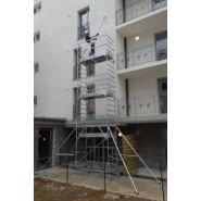 Échafaudage roulant aluminium Totem 2 Box 180 - Comabi SNC - Hauteur de travail maximale 9,85 m_1