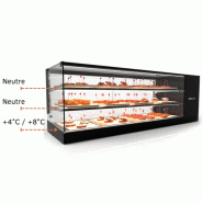 Vitrine réfrigérée LOGIC TRIPLE  - Avec étagères neutres - Cuve plane - L 1320 mm | Sayl Barcelona - Avec 1 étagère_1