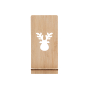 Support pour téléphone de bureau en contreplaqué de bambou - Motif de Noël - Couleur naturelle - 12g_1