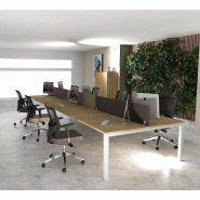 Bureau 6 personnes Tempo - Mobel linea - Alu, 420, Chêne veiné_0