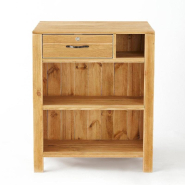 Comptoir L75xP60xH90cm Authentique sur roulettes & 6 tiroirs - pin massif teinté_1