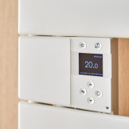 Sèche-serviettes connecté Nefertiti mât à gauche 750W blanc carat - Atlantic - 850036_1