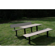 Sofa public Ekeby HPL - 8101267 - Hags - Beige/Noir - Scellement béton_1