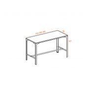Table haute Vario - design industriel - plateau 38 mm - capacité 2 à 6 personnes - fabriquée en Italie_1