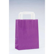 Sac kraft pourpre à poignées plates 18x8x24cm - pack de 50_1