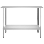 Vidaxl table de travail de cuisine 120x60x85 cm acier inoxydable 51190_1