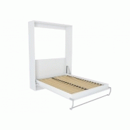 Armoire lit escamotable ultra plate SMART-V2 - Blanc mat - Couchage quotidien 140x200 cm_1