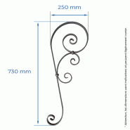 Volute H.730 x L.250 mm - plat 20 x 6mm_1
