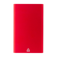Power bank - boîtier en aluminium recyclé - batterie 4000 mAh - rouge_1