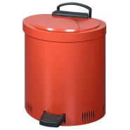 Récipient en acier avec couvercle à fermeture amortie pour collecte sécurisée