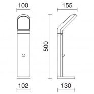 Borne Castello IP54 LED SMD 9W 3000K anthracite - 1200 lumens - Ht 495 mm - IK07 - Détecteur de mouvement_1