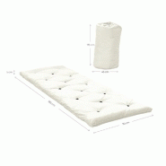 Lit futon Bed in a Bag - Couleur lin - Matelas 70x190 cm, épaisseur 5 cm - Compact et pratique_1