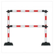 Poteau de signalisation - Direct Signalétique - Barrière express de sécurité en PVC sur socle portable - 3 coloris disponibles_1