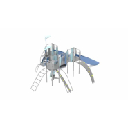 Structure multi-activités métallique Stellar Les Grenadines - LD1EK0171 - Ludoparc - 3 tours - Inox - Pour 35 enfants_1